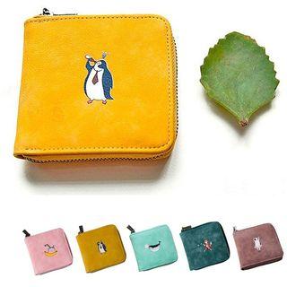 Printed Faux Suede Wallet