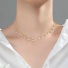 925 Sterling Silver Faux Pearl Fringed Choker