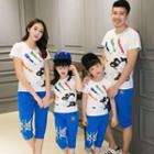 Family Set: Splattered Short-sleeve T-shirt + Capri Pants