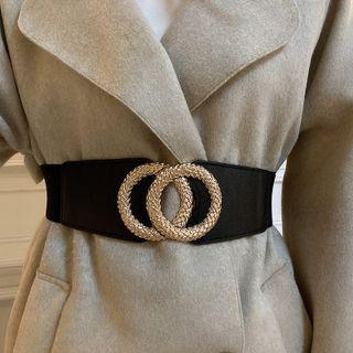 Interlocking Hoop Elastic Waist Belt Black - One Size