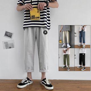 Star Print Straight-fit Pants