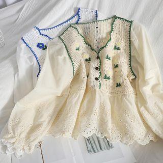 Floral Embroidery Tunic Top