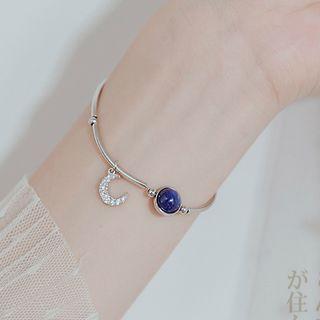 925 Sterling Silver Beaded Bracelet Bead Bracelet - Blue - One Size