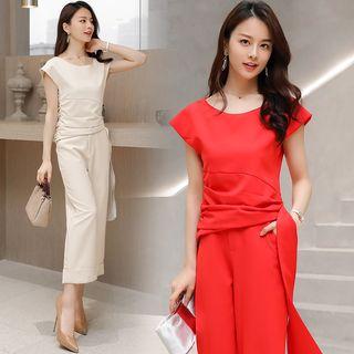 Cap-sleeve Crop Jumpsuit