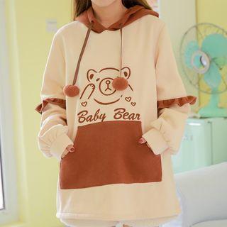 Bear Pattern Long Hoodie