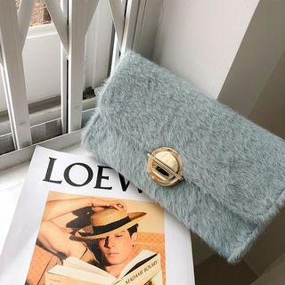 Faux-fur Flap Clutch