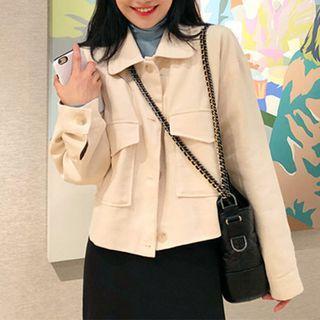 Flap Pocket Cropped Jacket