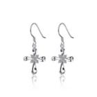 Fashion Elegant Bow Earrings With Austrian Element Crystal Silver - One Size