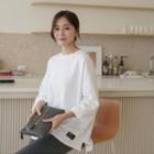 Rollup-sleeve Dip-back Boxy T-shirt