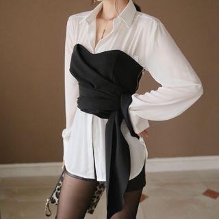 Set: Plain Shirt + Tube Top