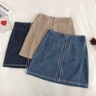 Double-pocket Zip High-waist Skirt