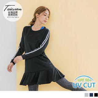 Ruffled Hem Striped Sport Dress