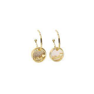 Asymmetrical Layered Hoop Drop Earring E4906 - 1 Pair - Gold - One Size