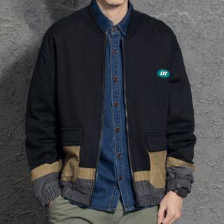 Logo Color Block Zip-up Jacket