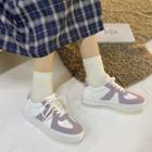 Two-tone Fleece-lined Lace-up Sneakers