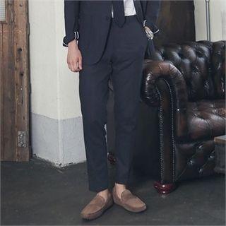 Pocket-side Linen Tapered Dress Pants