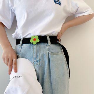 Flower Accent Canvas Belt