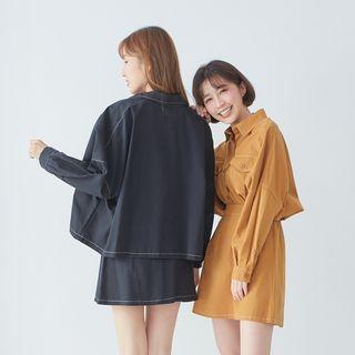 Set: Pocket Detail Shirt + A-line Skirt