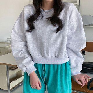 Cotton Cropped Sweatshirt
