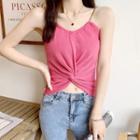 Plain Knotted Knit Camisole Top