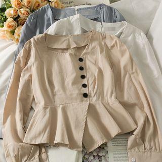 Asymmetrical Slim-fit Crop Shirt