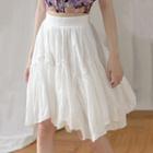 Asymmetric-hem Crinkled Mini Skirt