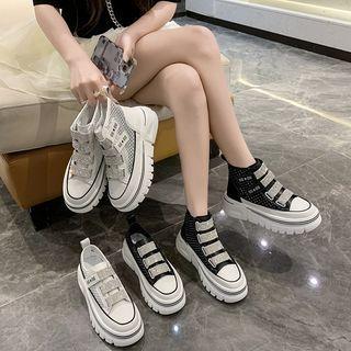 Rhinestone Platform High-top Sneakers
