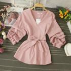 Tie Waist 3/4-sleeve Top