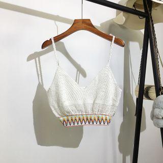 Crochet Knit Cropped Camisole Top