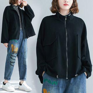 Zip-up Jacket Black - One Size