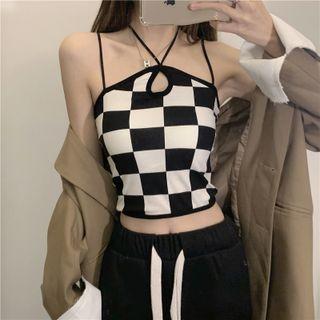 Strappy Checkerboard Top