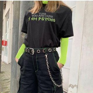 Mock Two-piece High-neck Lettering Sweatshirt