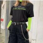 Mock Two-piece High-neck Lettering Sweatshirt