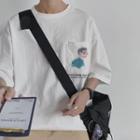 Cartoon Pocket Short-sleeve T-shirt