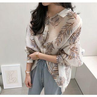 Foliage Oversized Sheer Blouse