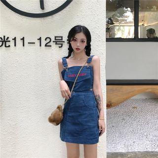 Set: Pocketed Denim Tank Top + A-line Denim Mini Skirt