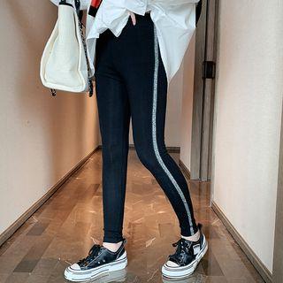 Glitter Trim Skinny Pants