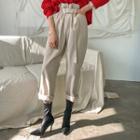 Belted Baggy Corduroy Pants Ivory - One Size