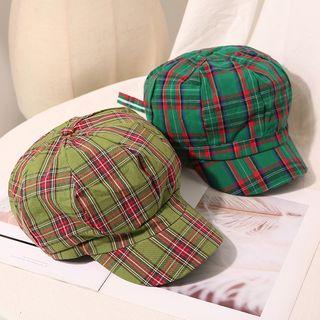 Japanese Retro Plaid Octagonal Cap