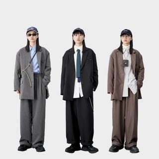 Single-breasted Blazer / Wide Leg Dress Pants / Dress Shorts