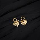 Heart Drop Earring 1 Pair - Yer394-01 - Gold - One Size