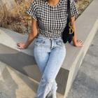 Houndstooth Cropped T-shirt
