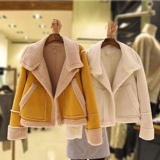 Fleece-lined Open-front Jacket