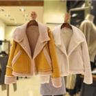 Fleece-lined Open-front Jacket
