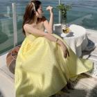 Spaghetti Strap Textured A-line Maxi Dress