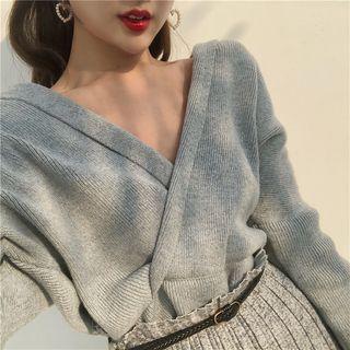 Plain Wrap Front Sweater