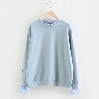 Striped Ruffle Hem Pullover