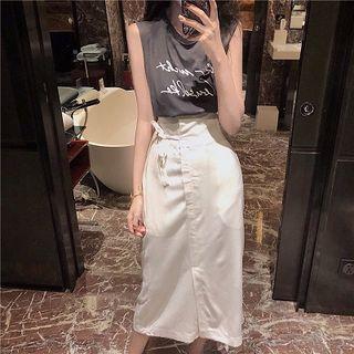 Lettering Tank Top / Midi Skirt
