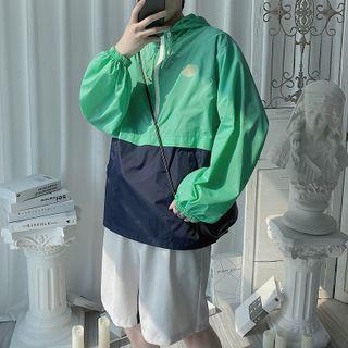 Hooded Two-tone Light Cardigan