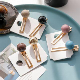 Acrylic Bead Alloy Rectangle Hair Clip